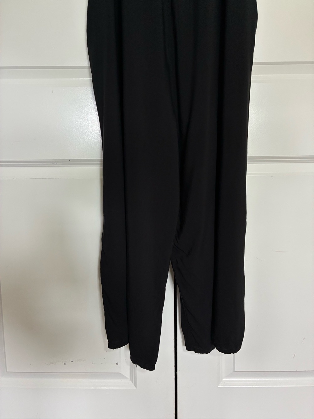 Gothic Sleek Black Jumpsuit Spaghetti Strap Adjustable Pockets size XXL - Picture 6 of 11